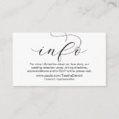 Unsere Hochzeitsdetails und Website, moderner Mini Begleitkarte (Vorderseite)