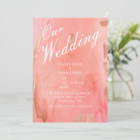 Unsere Hochzeitsfeier Gold Pink Peach Moderne Eleg