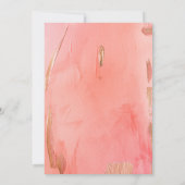 Unsere Hochzeitsfeier Gold Pink Peach Moderne Eleg Einladung (Rückseite)