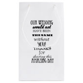 Unsere Hochzeitsgeschenktasche - klein, glänzend Kleine Geschenktüte (Rückseite)