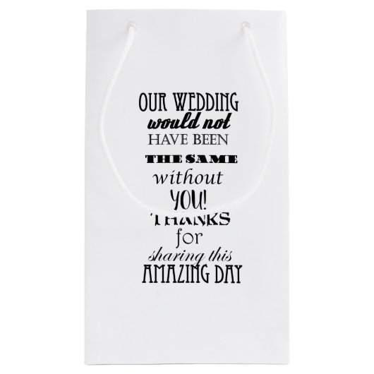 Unsere Hochzeitsgeschenktasche - klein, glänzend Kleine Geschenktüte (Rückseite)