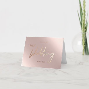 Unsere Hochzeitskarten Imitate Foil Rosegold Dankeskarte