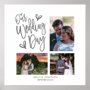 Unsere Hochzeitskriptfotocollage Poster