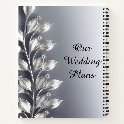 Unsere Hochzeitspläne Journal 8.5" x 11" Notebook Notizblock (Rückseite)