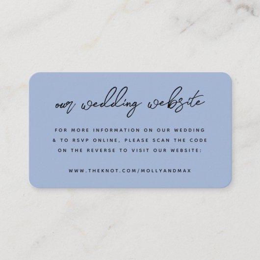 Unsere Hochzeitsseite | QR Code Einfaches Foto UAW Begleitkarte (Vorderseite)