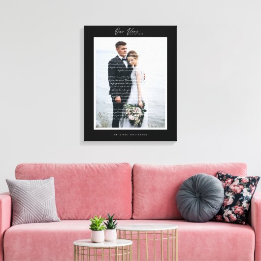 Unsere Hochzeitsskripte & Minimaler Schwarzer Rahm Leinwanddruck (Insitu (Wohnzimmer))