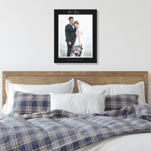 Unsere Hochzeitsskripte & Minimaler Schwarzer Rahm Leinwanddruck (Insitu (Schlafzimmer))