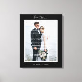 Unsere Hochzeitsskripte & Minimaler Schwarzer Rahm Leinwanddruck (Vorderseite)