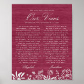 Unsere Hochzeitssöhne Burgundy Blumenwald Jubiläum Poster (Vorne)