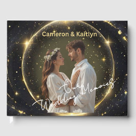 Unsere Hochzeitsstipps - elegante Schwarz- und Gol Gästebuch