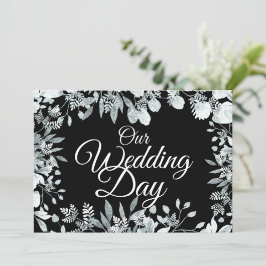 Unsere Hochzeitstagsgarten Blumenschrift Einladung (Stehend Vorderseite)