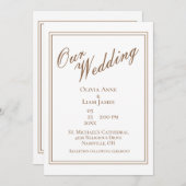 Unsere Hochzeitsweiße Moderne Einladung (Vorne/Hinten)