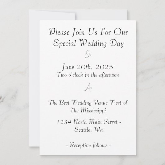 Unsere immerwährende Liebe Einladung (Rückseite)