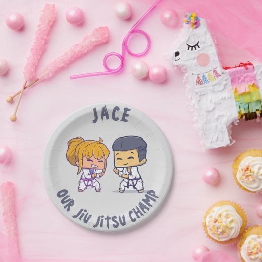 Unsere Jiu Jitsu Champ Birthday Papierplatte Pappteller (Party)