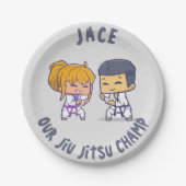 Unsere Jiu Jitsu Champ Birthday Papierplatte Pappteller (Vorderseite)