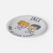 Unsere Jiu Jitsu Champ Birthday Papierplatte Pappteller (Schrägansicht)