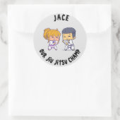 Unsere Jiu Jitsu Champ Birthday Papierplatte Runder Aufkleber (Tasche)
