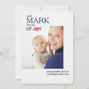 Unsere Joy Foto Geburtserklärung Ankündigung