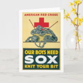 Unsere Jungs brauchen Sox - Strick dein Stück Karte (Gelbe Blume)