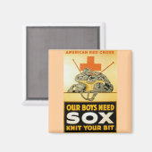 Unsere Jungs brauchen Sox ~ Strick Ihr Bit Magnet (Vorderseite/Rückseite)