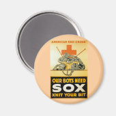 Unsere Jungs brauchen Sox ~ Strick Ihr Bit Magnet (Vorderseite/Rückseite)