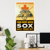 Unsere Jungs brauchen Sox ~ Strick Ihr Bit Poster (Heimbüro)
