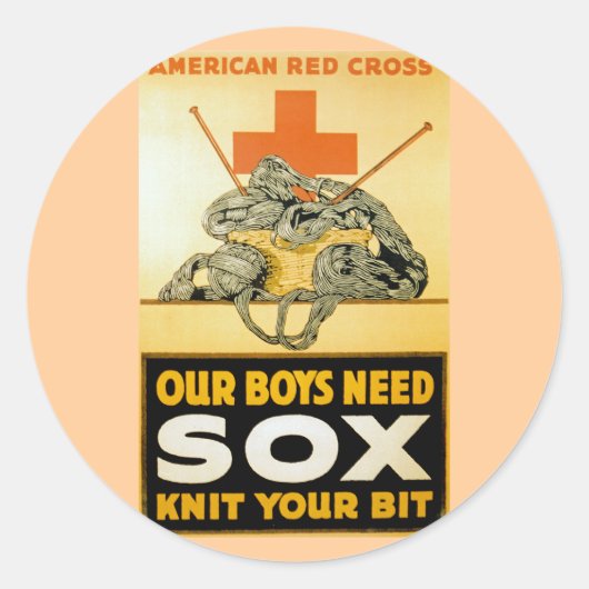 Unsere Jungs brauchen Sox ~ Strick Ihr Bit Runder Aufkleber (Vorderseite)