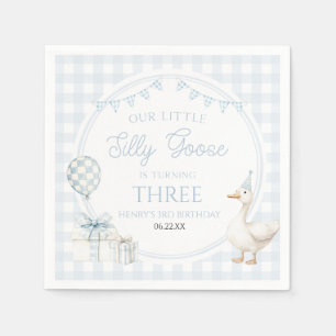 Unsere kleine alberne Gans blaue Geburtstagsfeier Serviette
