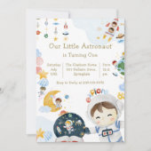 Unsere kleine Astronautengruppe Geburtstagsparty Einladung (Vorderseite)