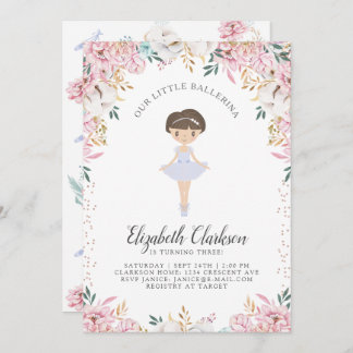Unsere kleine Ballerina Geburtstagskarte Einladung