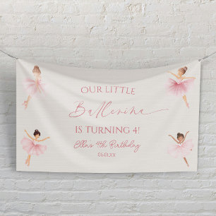 Unsere kleine Ballerina Pink Ballett Geburtstagspa Banner