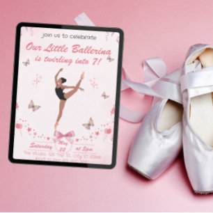 Unsere kleine Ballerina zum Geburtstag Einladung