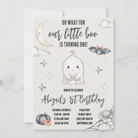 Unsere kleine Bank macht eins! Halloween Einladung (Vorderseite)