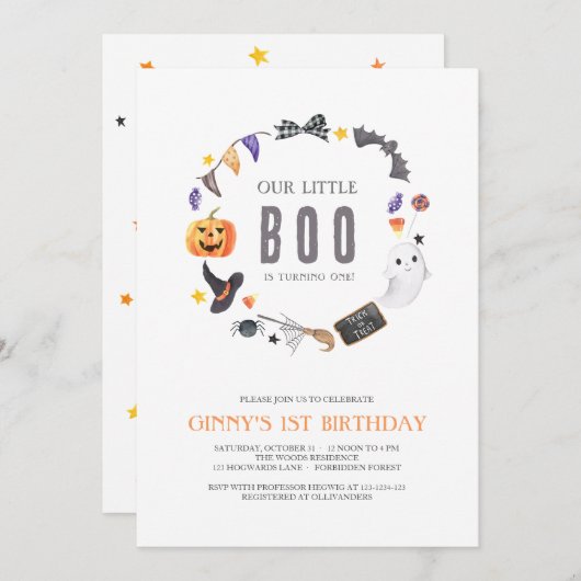 Unsere kleine Bank macht eins, Kinder 1. Geburtsta Einladung (Vorne/Hinten)