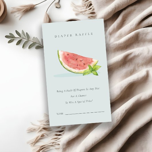 Unsere kleine Blue Melon Diaper Raffle Baby Dusche Begleitkarte