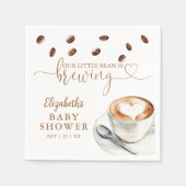 Unsere kleine Bohne braut Kaffee - Baby Shower Serviette (Vorderseite)