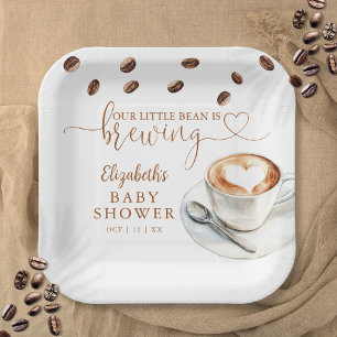 Unsere kleine Bohne braut Kaffee - Babyparty Pappteller