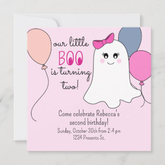 Unsere kleine Boo 2. Geburtstagsfeier Party Einlad Einladung