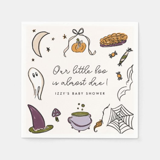 Unsere kleine Boo fast gerade wegen Halloween Baby Serviette (Vorderseite)