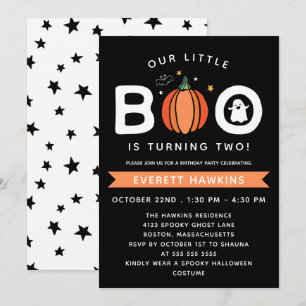 Unsere kleine Boo Pumpkin Halloween Party Einladung