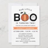 Unsere kleine Boo White Halloween Geburtstagsparty Einladung (Vorderseite)