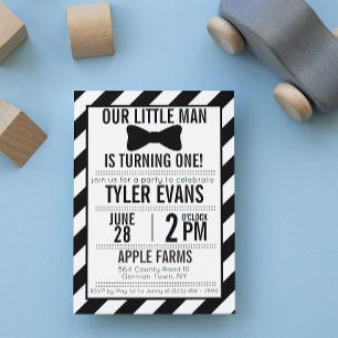 Unsere kleine Bowtie zum Geburtstag Einladung