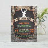 Unsere kleine Buck-Birthday-Einladung - Junge Einladung (Stehend Vorderseite)