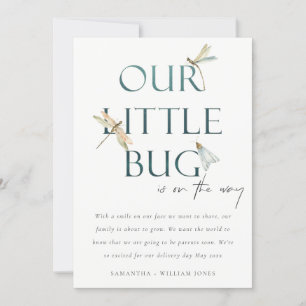 Unsere kleine Bug Blue Dragonfly Baby Ankündigung