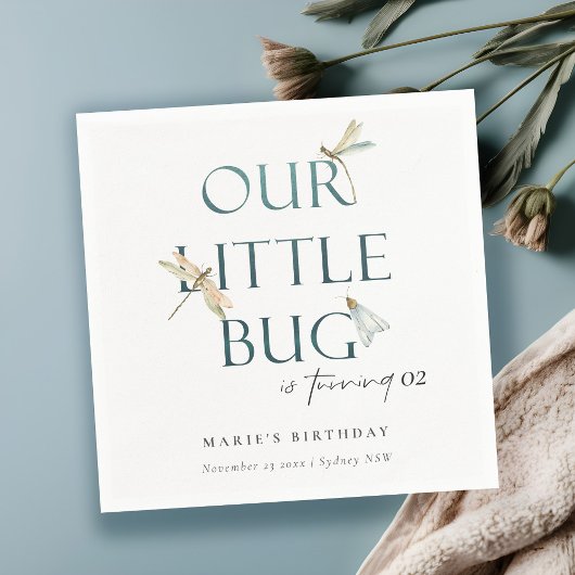 Unsere kleine Bug Blue Dragonfly jeden Geburtstag Serviette