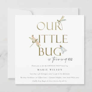 Unsere kleine Bug Gold Dragonfly jeden Geburtstag Einladung