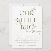 Unsere kleine Bug Green Dragonfly Baby Ankündigung (Vorderseite)