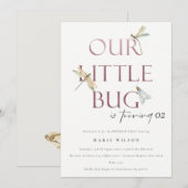 Unsere kleine Bug Pink Dragonfly jedes Alter Gebur Einladung (Vorne/Hinten)