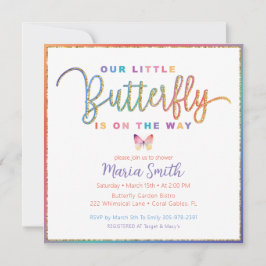 Unsere kleine Butterfly Baby Dusche Einladung