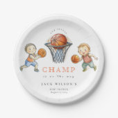 Unsere kleine Champ Basketball Basketball Basketba Pappteller (Vorderseite)